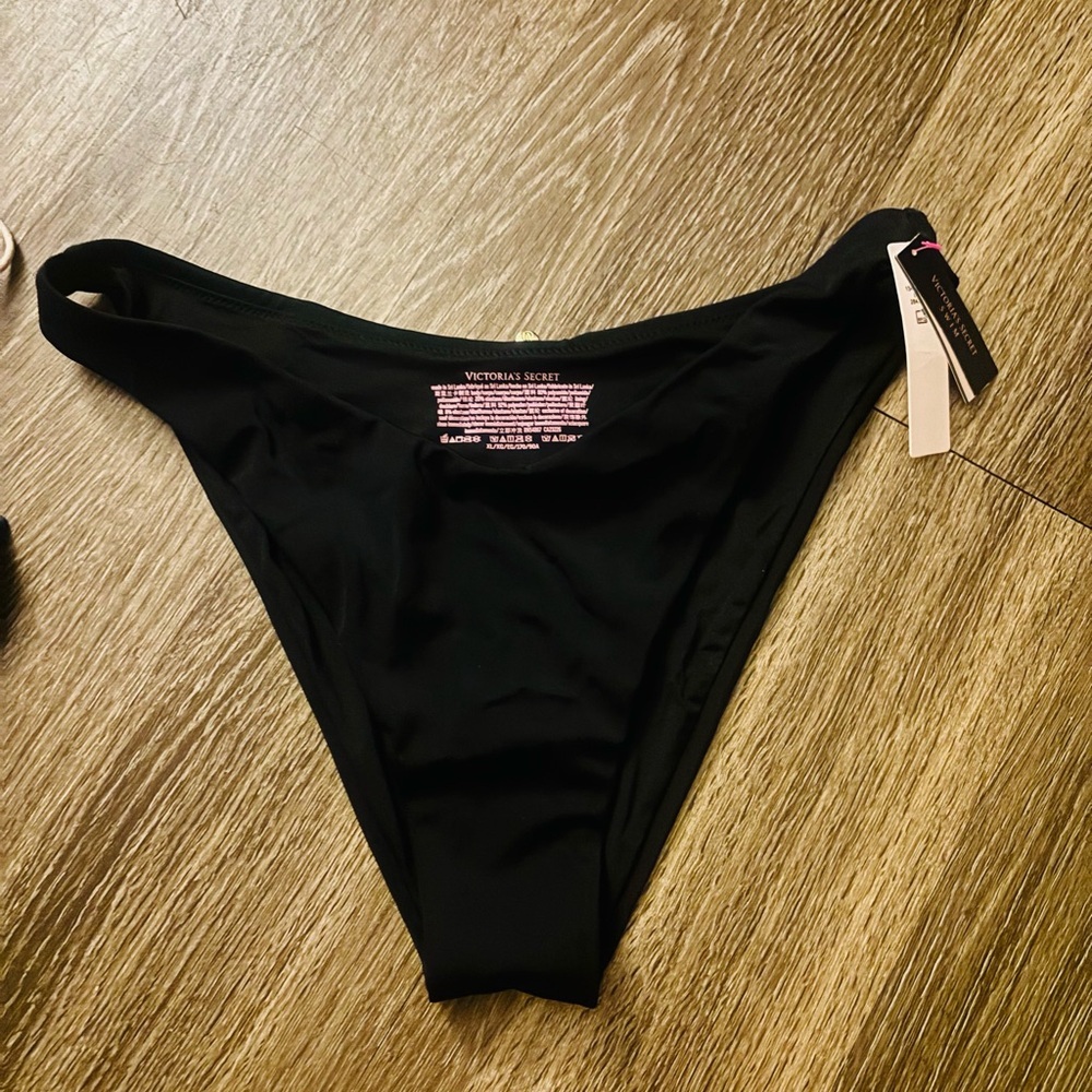 Victoria's Secret PINK NWT Black Swim Bikini Bottom